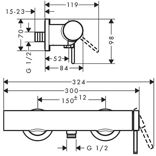 Смеситель для душа Hansgrohe Finoris белый матовый 76620700