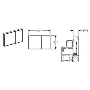 Клавиша смыва для унитаза Geberit Sigma 60 115.640.GH.1 кнопки/хром матовый, полоска/хром глянцевый Клавиша смыва для унитаза Geberit Sigma 60 115.640.GH.1 кнопки/хром матовый, полоска/хром глянцевый, 2