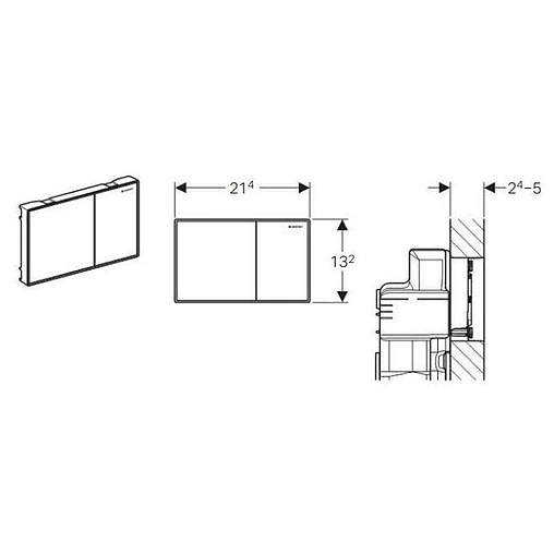 Клавиша смыва для унитаза Geberit Sigma 60 115.640.GH.1 кнопки/хром матовый, полоска/хром глянцевый