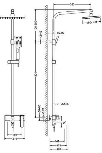 Душевая система со смесителем для ванны Timo Torne золото матовое SX-4320/17