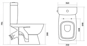 Унитаз-компакт Santek Нео Лайт белый 1WH302408 Унитаз-компакт Santek Нео Лайт белый 1WH302408, 2