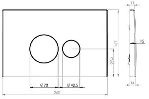 Клавиша смыва для унитаза Toni Arti Baglio TA-0088 Nikel Brush Клавиша смыва для унитаза Toni Arti Baglio TA-0088 Nikel Brush, 2