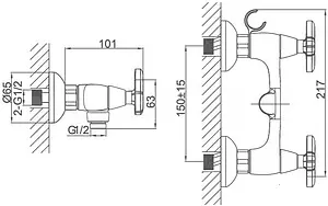 Смеситель для душа D&K Hessen Goethe хром DA1383141 Смеситель для душа D&K Hessen Goethe хром DA1383141, 2