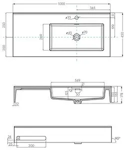 Раковина Aquaton Квадро Про 100 R с полотенцедержателем белый 1A733231QA01R, 2