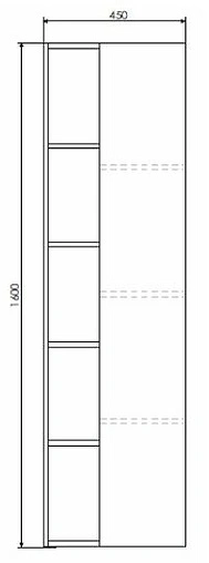 Шкаф-пенал напольный Comforty Ганновер 45 дуб дымчатый/белый 00004142377CF