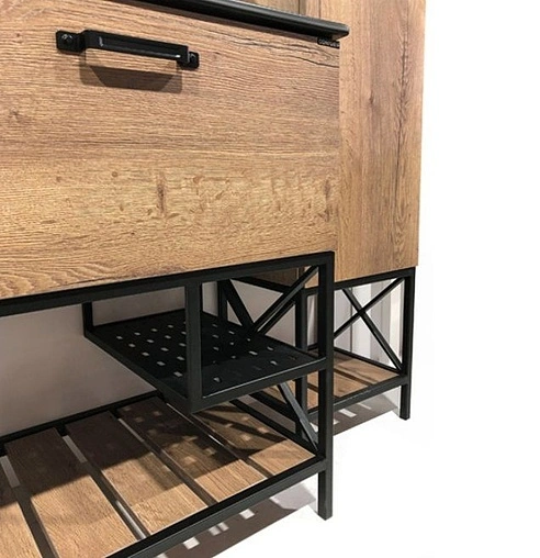 Тумба-умывальник напольная Comforty Бредфорд 75 дуб тёмный/чёрный 00004149064CF