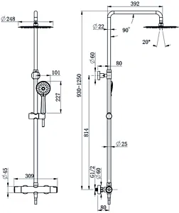 Душевая система с термостатом для душа Cersanit Odra хром 63069 Душевая система с термостатом для душа Cersanit Odra хром 63069, 5