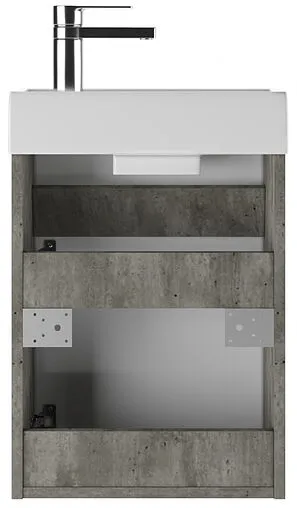 Тумба-умывальник подвесная Айсберг Мечта 40 белый/бетон DM2333T+4607152362107