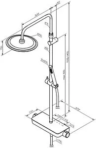 Душевая система с термостатом для душа Damixa Scandinavian Pure чёрный матовый 936750300, 2