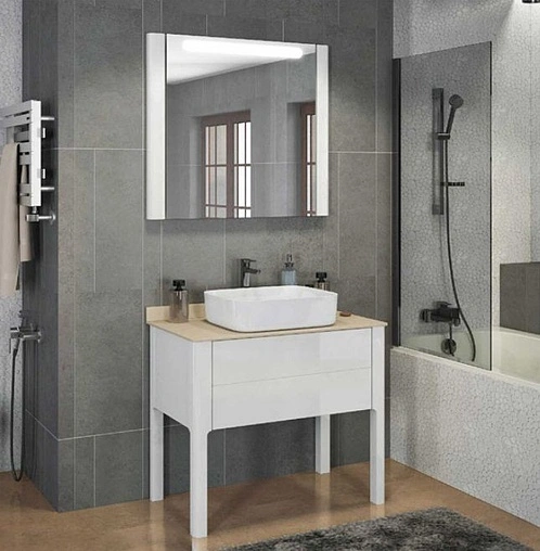 Тумба-умывальник напольная Comforty Лондон 90-1 белый/бежевый 00-00006547CF