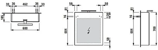 Шкаф-зеркало Laufen Base 60 R белый матовый 4.0275.2.110.260.1