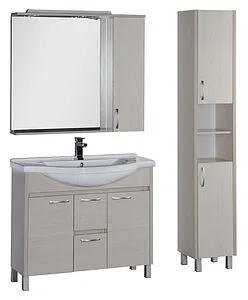 Шкаф-зеркало Aquanet Донна 100 R дуб белый 00169184, 4