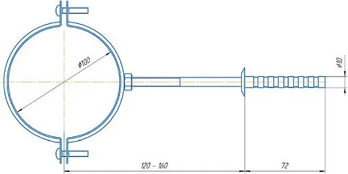 Кронштейны Ø 80мм для крепления труб к стене Krats KS-80
