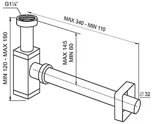 Сифон бутылочный для раковины SantecPro хром AQ4832R Сифон бутылочный для раковины SantecPro хром AQ4832R, 2