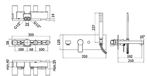 Смеситель для ванны скрытого монтажа Paffoni Tango хром TA001CR Смеситель для ванны скрытого монтажа Paffoni Tango хром TA001CR, 2