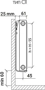Радиатор стальной панельный Royal Thermo COMPACT тип 11 450 x 600 мм Bianco Traffico C11-450-600/9016 Радиатор стальной панельный Royal Thermo COMPACT тип 11 450 x 600 мм Bianco Traffico C11-450-600/9016, 2