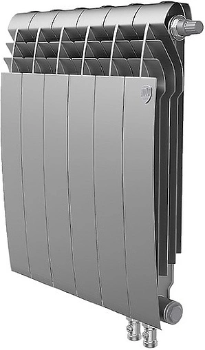 Радиатор биметаллический 6 секций нижнее правое подключение Royal Thermo BiLiner VD 500 Silver Satin RTBSSVDR50006