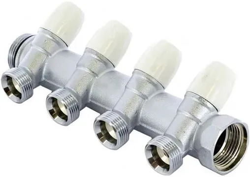 Коллектор регулирующий проходной 4 отвода 1&quot;в/н x ½&quot;н Tiemme MAXIMA 1860020