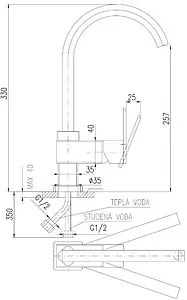 Смеситель для кухни Rav Slezak Loira золото LR514.5Z, 2