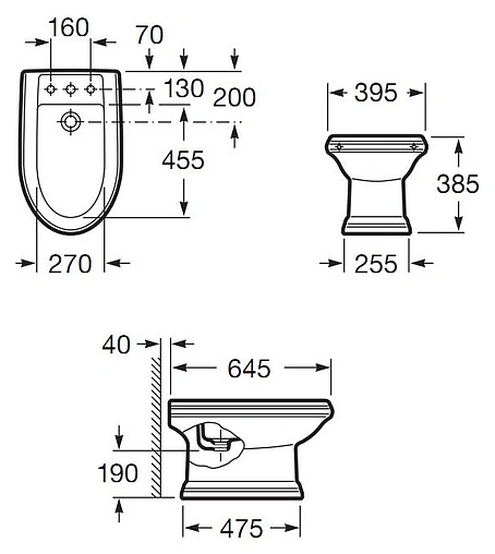 Биде напольное Roca America белый 357490000