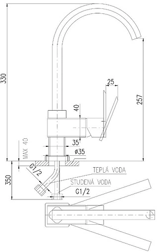 Смеситель для кухни Rav Slezak Loira золото LR514.5Z