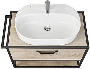 Тумба-умывальник подвесная Aquaton Лофт Фабрик 80 дуб эндгрейн 1A2424K0LTDU0, 3