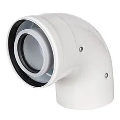 Колено для дымохода Ø 60/100мм ∠ 90° (PP) для конденсационных котлов Rommer RCA-8610-010090
