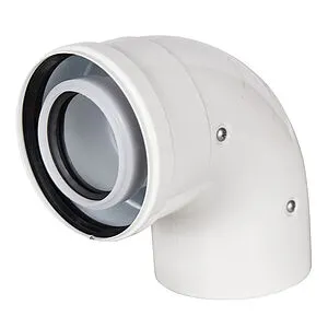 Колено для дымохода Ø 60/100мм ∠ 90° (PP) для конденсационных котлов Rommer RCA-8610-010090, 1
