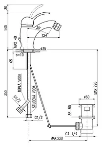Смеситель для биде Rav Slezak Labe золото L045.5KZ Смеситель для биде Rav Slezak Labe золото L045.5KZ, 2