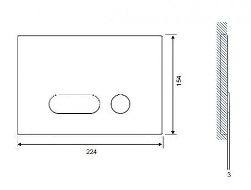 Клавиша смыва для унитаза Cersanit Intera P-BU-INT/Cm хром матовый