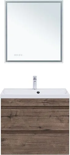 Тумба под умывальник подвесная Aquanet Нота New 75 дуб веллингтон/табак 00334192