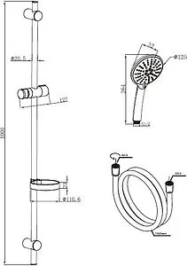 Душевая стойка Am.Pm Bliss L хром F0153100 Душевая стойка Am.Pm Bliss L хром F0153100, 2