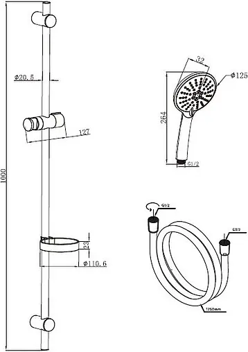 Душевая стойка Am.Pm Bliss L хром F0153100