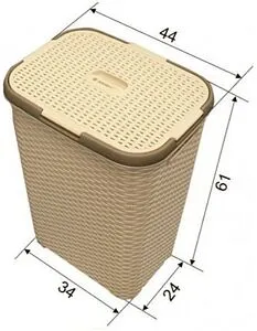 Корзина для белья Aquanet бежевый VD043B, 2