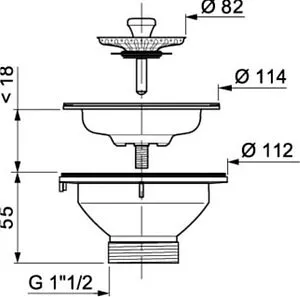 Выпуск с корзиной для мойки Wirquin хром 30717335 Выпуск с корзиной для мойки Wirquin хром 30717335, 2