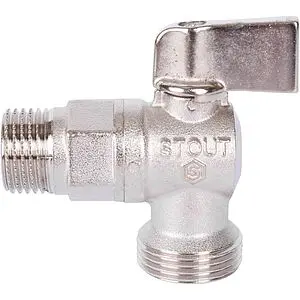 Кран шаровый угловой для бытовой техники ½&quot;н x ¾&quot;н Stout SVB-0059-001234, 5