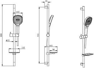 Душевая стойка Aquatek Вега хром AQ2021CR Душевая стойка Aquatek Вега хром AQ2021CR, 2