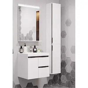 Шкаф-пенал подвесной Aquaton Рене 30 белый/грецкий орех 1A222003NRC80 Шкаф-пенал подвесной Aquaton Рене 30 белый/грецкий орех 1A222003NRC80, 4