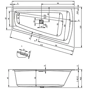 Ванна акриловая Riho STILL SMART LED 170x110 L B102003005, 2