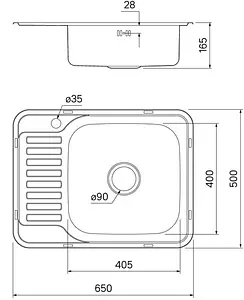 Мойка кухонная IDDIS Barse 65 R хром BAR65PRi77, 2