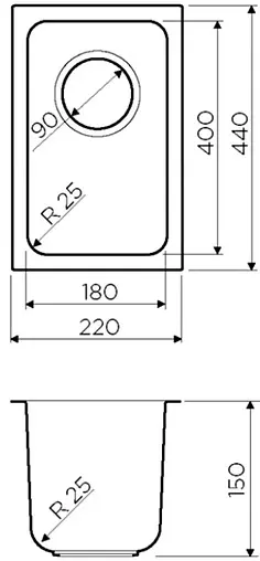 Мойка кухонная Omoikiri Tadzava 22-U/I-IN нержавеющая сталь 4993734