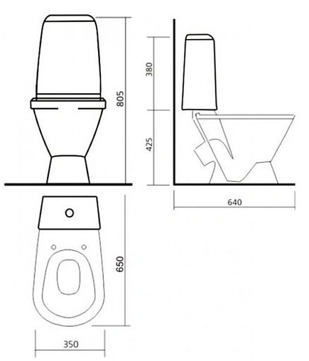 Унитаз-компакт Sanita Кама Стандарт белый WC.CC/Kama/1-P/WHT.G/S1