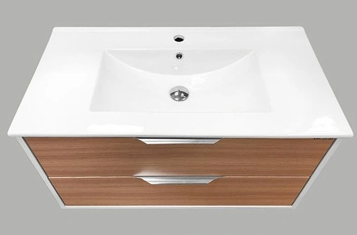 Тумба-умывальник подвесная Comforty Сухуми 90 кофе полоска/белый