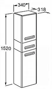 Шкаф-пенал подвесной с бельевой корзиной Aquaton Америна 35 белый 1A135203AM010 Шкаф-пенал подвесной с бельевой корзиной Aquaton Америна 35 белый 1A135203AM010, 2