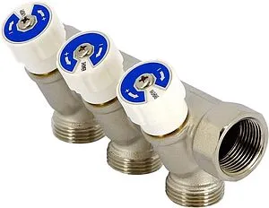 Коллектор регулирующий проходной 3 отвода ¾&quot;в/н x ¾&quot;ек Uni-fitt 402N3330, 1