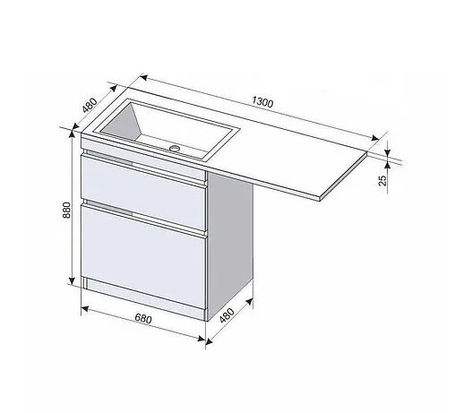 Раковина Эстет Даллас 130 L белый ФР-00002166