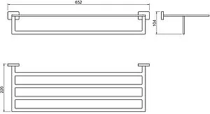 Полка для полотенец Aquatek Либра чёрный матовый AQ4315MB, 2
