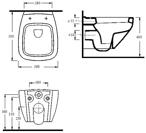 Унитаз подвесной с функцией биде beWash Alster белый 86303601