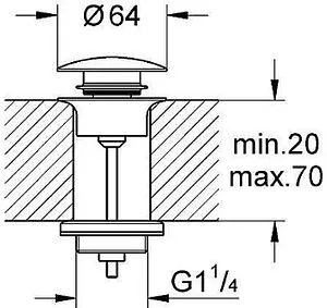 Выпуск автоматический для раковины Grohe Veris хром 65807000 Выпуск автоматический для раковины Grohe Veris хром 65807000, 2