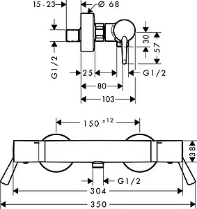 Термостат для душа Hansgrohe Ecostat Comfort хром 13117000 Термостат для душа Hansgrohe Ecostat Comfort хром 13117000, 2